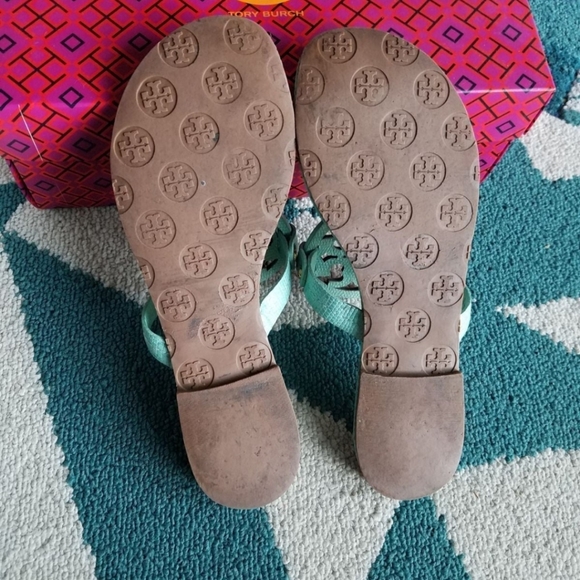 Teal Tory Burch Miller Sandals - Picture 5 of 5